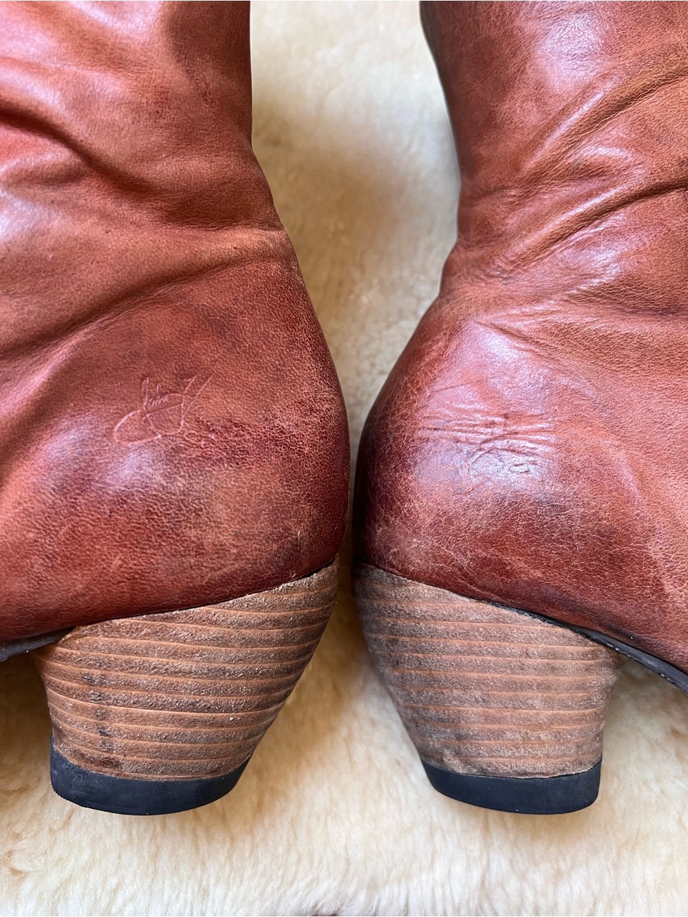 John Fluevog East End Gladstone Mid-Calf Lace Up Boots Sz 8 Brown Witch Grunge - Picture 7 of 14